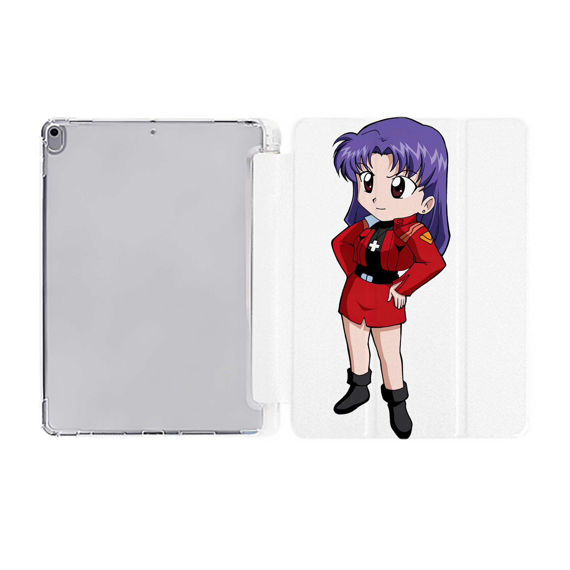 （画像用） EVA 新世紀エヴァンゲリオン IPad ケース ペン収納付き 三つ折りスタンド PUレザー×シリコン 対応機種9.5/10.5/10.9インチ